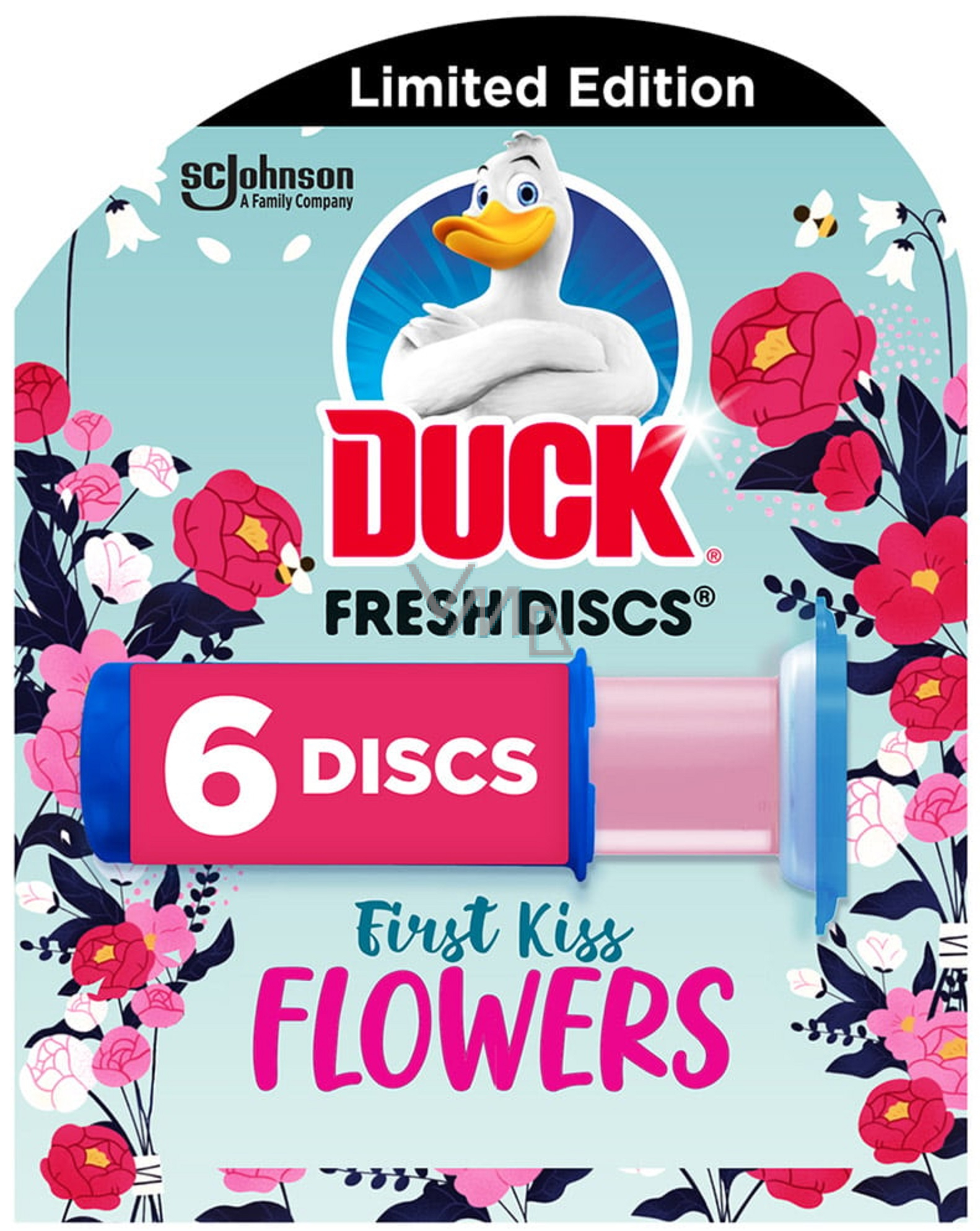 Duck Fresh Discs First Kiss Flowers Toaletný gél pre hygienickú čistotu