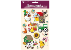 Samolepky farma 3D Oslík 13 x 23 cm