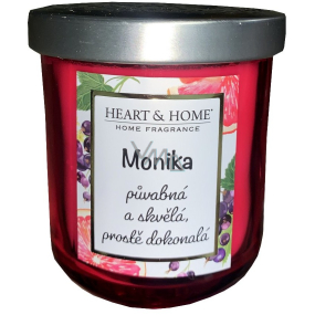 Heart & Home Svieža sójová sviečka s vôňou grapefruitu a čiernych ríbezlí s názvom Monika 110 g