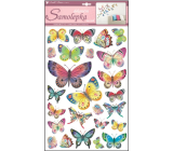 Nálepky na stenu farebné motýle 48 x 29 cm
