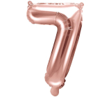 Ditipo Nafukovací fóliový balónik číslo 7 ružovo zlatý 35 cm 1 kus