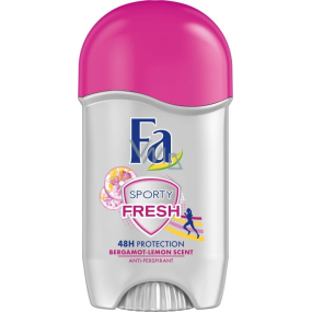 Fa Športy Fresh Bergamot-Lemon Scent 48h antiperspirant dezodorant stick pre ženy 50 ml