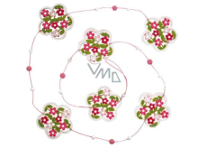 Reťaz kvetinová ružovo-biela 118 cm 1 kus