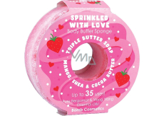 Bomb Cosmetics Sprinkled with Love Donut prírodná sprchová masážna hubka do kúpeľa s vôňou 165 g