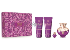 Versace Dylan Purple parfumovaná voda 100 ml + telové mlieko 100 ml + sprchový gél 100 ml + parfumovaná voda miniatúra 5 ml, darčeková sada pre ženy