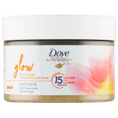 Dove Glow telový peeling s vôňou červeného pomaranča a rebarbory 295 ml