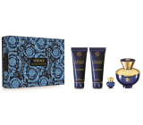 Versace Dylan Blue pour Femme parfémovaná voda 100 ml + tělové mléko 100 ml + sprchový gel 100 ml + parfémovaná voda 5 ml miniatura, dárková sada pro ženy