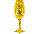 Ditipo Balónik fóliový nafukovací sklenený Cheers zlatý 80 cm