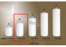 Lima Gastro hladká sviečka biela valec 80 x 150 mm 1 kus