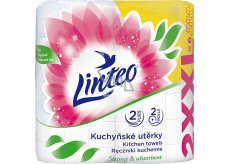 Linteo Satin XXL kuchynské utierky biele 2-vrstvové 2× 30 m, 2 kusy