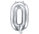 Ditipo Nafukovací fóliový balónik číslo 0 strieborný 35 cm 1 kus