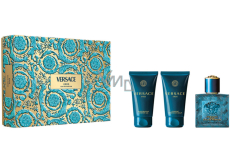 Versace Eros Eau de Parfum parfumovaná voda 50 ml + balzam po holení 50 ml + sprchový gél 50 ml, darčeková sada pre mužov