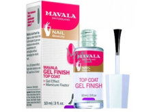 Mavala Gel Finish Top Coat vrchný lak s gélovým efektom bráni štiepeniu nechtov a predčasnému olupovaniu laku 10 ml