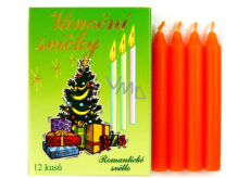 Romantické svetlo Vianočné sviečky krabička horenia 90 minút oranžovej 12 kusov
