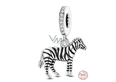 Charm Striebro 925 Zebra kôň v pyžame, prívesok na náramok zviera