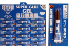 Samson Super Glue gélové sekundové lepidlo modré 12 x 3 g