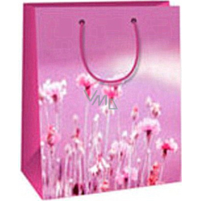 Ditipo Darčeková papierová taška 18 x 10 x 22,7 cm svetlo fialová s kvetmi