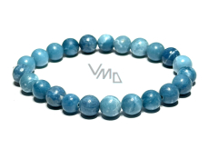 Larimar náramok elastický prírodný kameň, guľôčka 8 mm / 16-17 cm, kameň bájnej Atlantídy