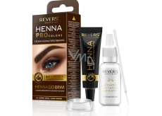 Reverz Bio Henna s arganovým a Ricinovýmolejem farba na mihalnice a obočie farbí, zahusťuje a zlepšuje rast obočia Hnedá 15 ml + 15 ml