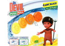 Dr. Devil Lemon Fresh Push Pull WC blok bez košíka 4 x 20 g