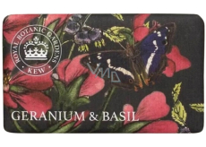 English Soap Geranium & Basil prírodné parfumované toaletné mydlo s bambuckým maslom 240 g