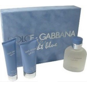 Dolce & Gabbana Light Blue toaletná voda 75 ml + balzam po holení 75 ml + sprchový gél 75 ml, darčeková sada