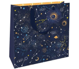 Nekupto Luxusná papierová darčeková taška 23 x 23 x 10 cm Nočná obloha