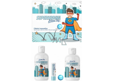 Regina Superhrdina sprchový gél 250 ml + pena do kúpeľa 300 ml + jelení loj + skákacia loptička, kozmetická sada pre deti