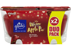 Glade Warm Apple Pie s vůní červeného jablka a skořice vonná svíčka ve skle, doba hoření až 2 x 36 hodin 2 x 112 g, duopack