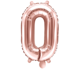 Ditipo Nafukovací fóliový balónik číslo 0 ružovo zlatý 35 cm 1 kus