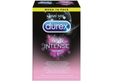 Durex Intense Orgasmic vrúbkovaný kondóm s výstupkami a stimulačným gélom nominálna šírka: 56 mm 16 kusov