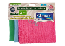 Clanax švédsky uterák z mikrovlákna, mix farieb 30 x 30 cm 3 kusy