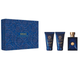 Versace Dylan Blue pour Homme toaletní voda 50 ml + balzám po holení 50 ml + sprchový gel 50 ml, dárková sada pro muže