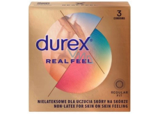 Durex Real Feel nelatexový kondóm pre prirodzený pocit kože na kožu, nominálna šírka: 56 mm 3 kusy