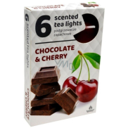 Tea Lights Chocolate Cherry vonné čajové sviečky 6 kusov