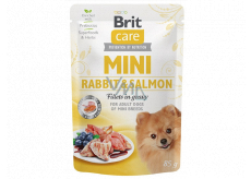 Brit Care Mini Rabbit & Salmon Fillets In Gravy kompletné superprémiové krmivo pre dospelé psy mini plemien kapsička 85 g