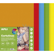 Apli Farebné papiere A4 mix pestrých farieb 170 g 50 listov