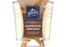 Sviečka Glade Marshmallow Irish Cream s vôňou írskeho likéru a marshmallow v skle, čas horenia až 38 hodín 129 g