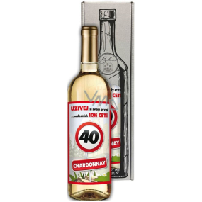 Bohemia Gifts Chardonnay Všetko najlepšie 40 biele darčekové víno 750 ml