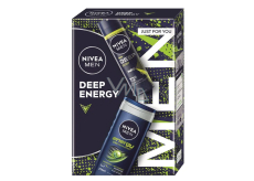 Nivea Men Deep Sport sprchový gél 250 ml + Nivea Men Energy antiperspirant sprej 150 ml, kozmetická sada pre mužov