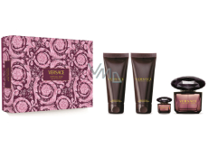 Versace Crystal Noir parfumovaná voda 90 ml + sprchový gél 100 ml + telové mlieko 100 ml + parfumovaná voda 5 ml, darčeková sada pre ženy