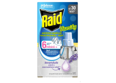 Raid Family Levanduľa elektrický odparovač tekutý repelent proti komárom 30 nocí 21 ml