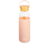 Albi Sklenená fľaša silikónová - oranžová 500 ml
