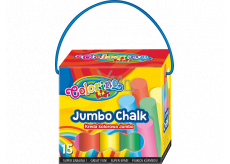 Colorino Jumbo Chalk chodníkové kriedy krabice s uchom 8 farieb 15 kusov