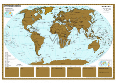 Naga Nástenná mapa sveta laminovaná Stieracia mapa sveta 97 x 67 cm