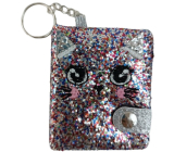 Albi Cat blok na kľúče s trblietkami 7,5 x 6 cm