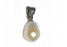 Perla biela prírodná prívesok 1,1 cm 1 kus, symbol ženskosti, prináša obdiv