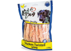 KidDog Chicken Twisted Spring kuracie prsia, mäkká mäsová pochúťka pre psy 250g