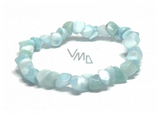 Larimar Troml náramok elastický prírodný kameň z lesklých a zaoblených kameňov 3 - 5 mm / 16 - 17 cm, kameň bájnej Atlantídy