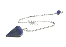 Lapis Lazuli kyvadlo prírodný kameň 2,5 cm + 18 cm retiazka s korálkami, kameň harmónie